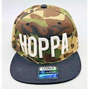 DJ HOPPA Snapback Baseball Cap Camo White Lettering Leader of Generation Apparel